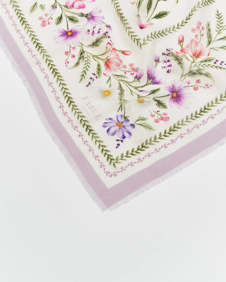 Fable Forget Me Knot Cream Narrative Square Scarf