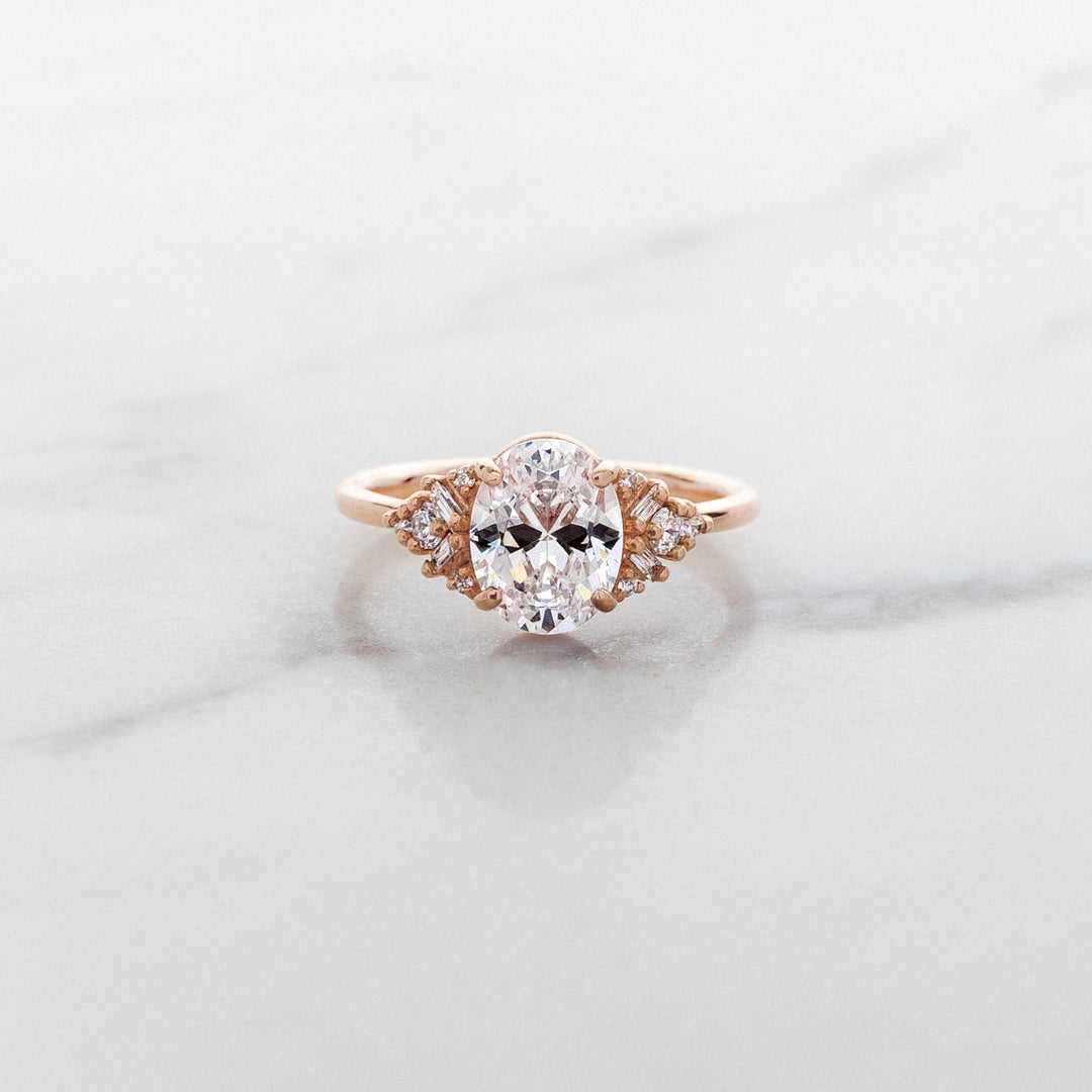 Foxglove Oval Side Cluster Ring