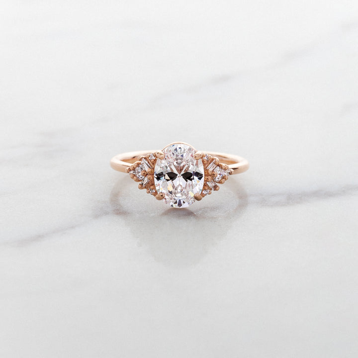 Foxglove Oval Side Cluster Ring