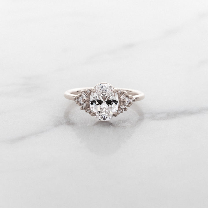 Foxglove Oval Side Cluster Ring