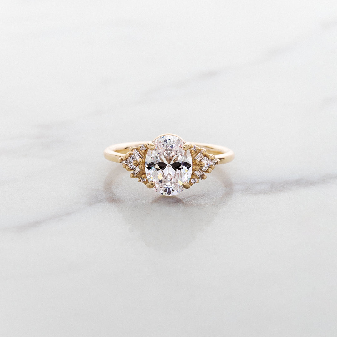Foxglove Oval Side Cluster Ring