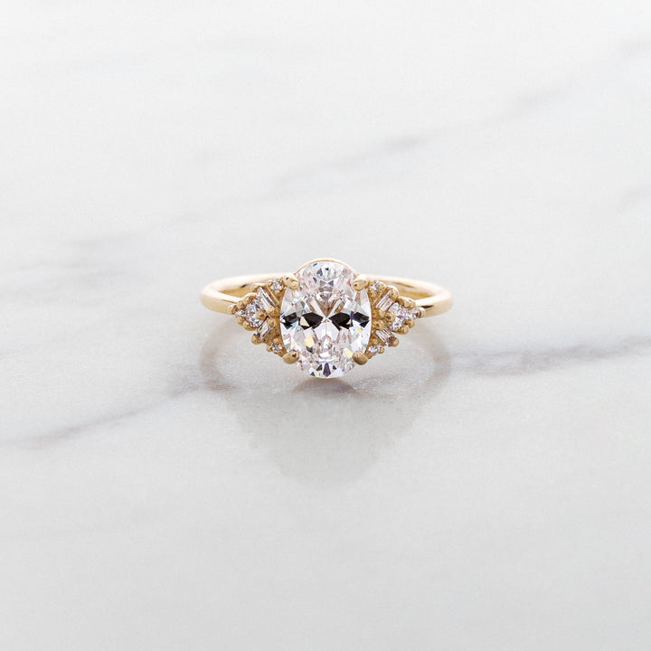 Foxglove Oval Side Cluster Ring