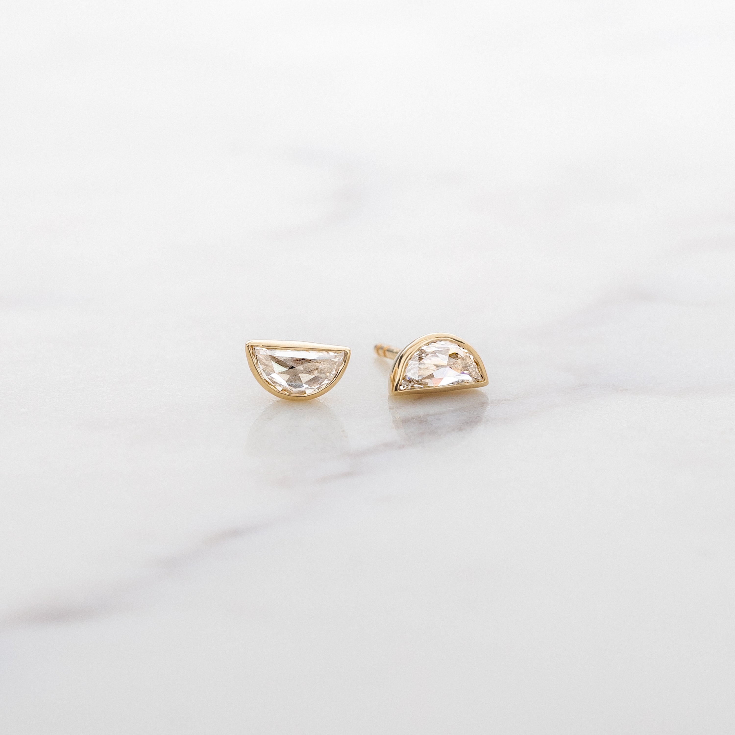 Half Moon Rose Cut Lab Grown Diamond Studs – Jenni Stuart Fine Jewelry
