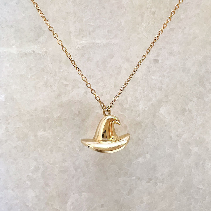 Gold Witch Hat Charm or Necklace