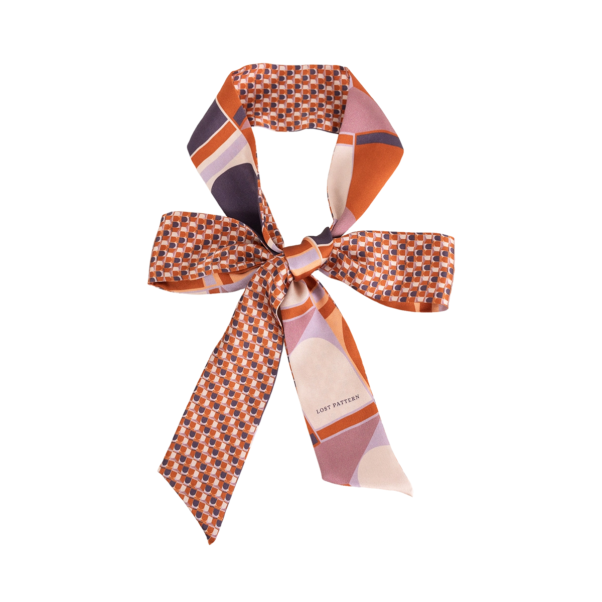 Modular Silk Skinny Scarf - Orange