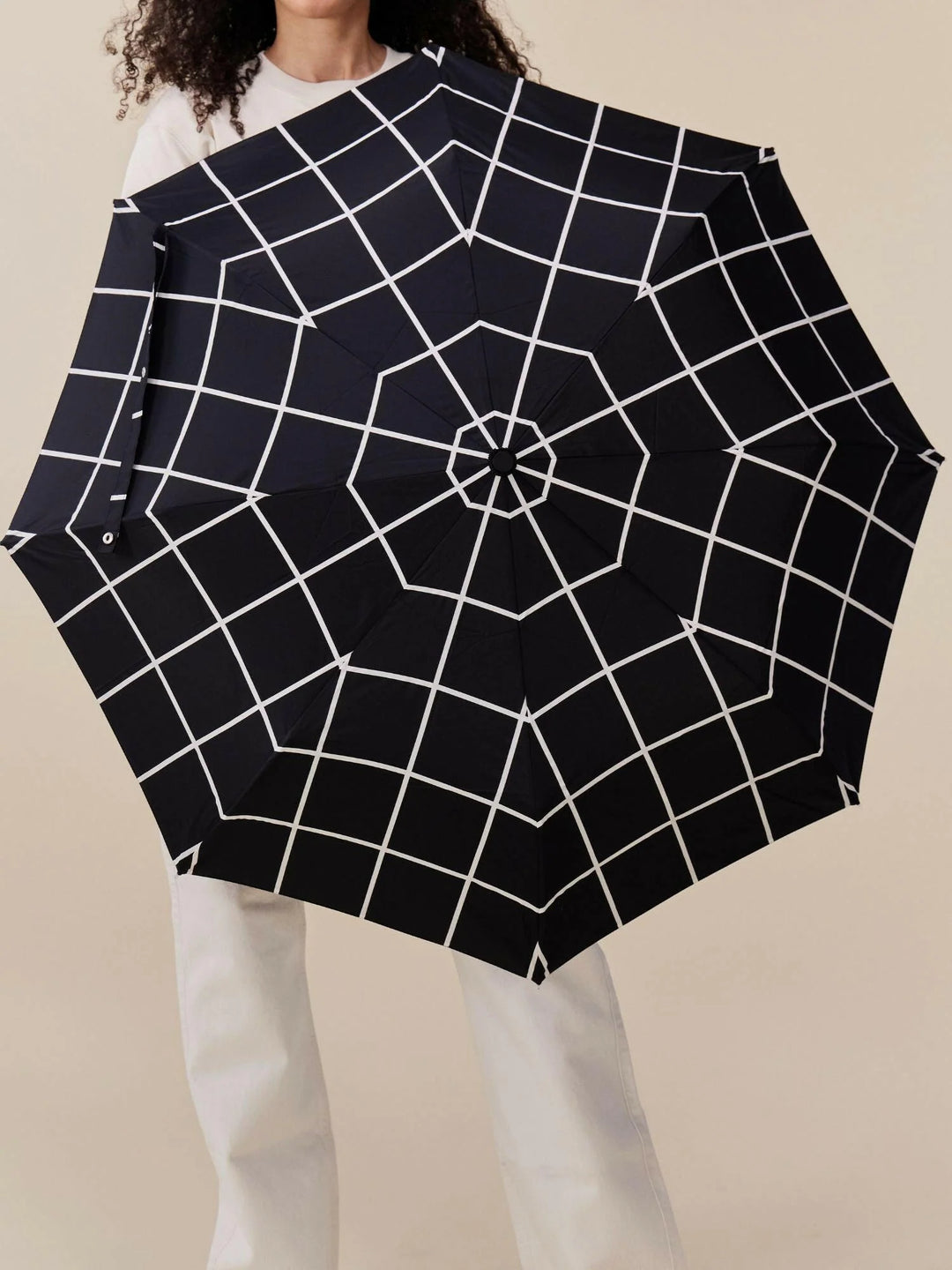 Black Grid Duck Umbrella