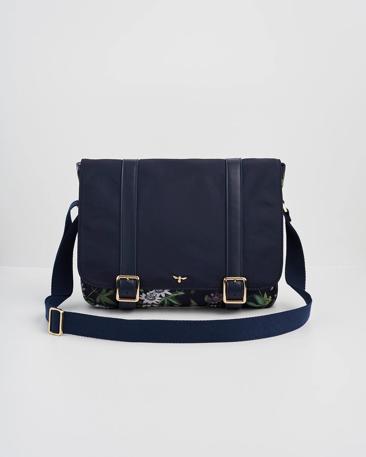 Fable Passion Flower Navy Satchel