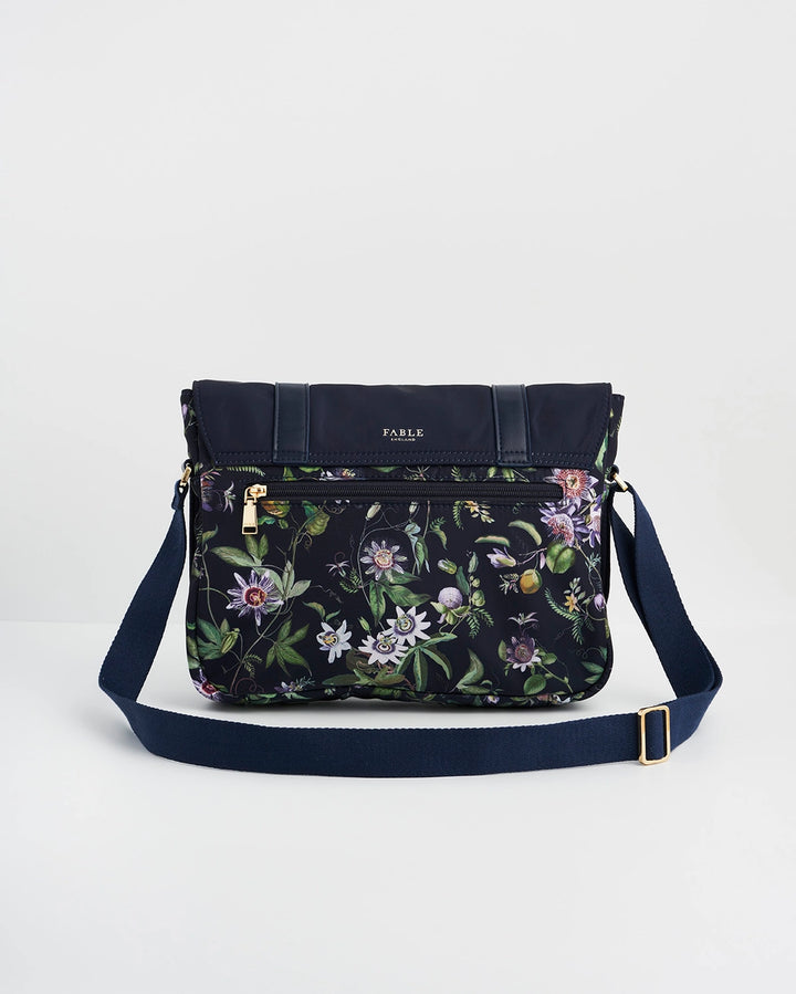 Fable Passion Flower Navy Satchel