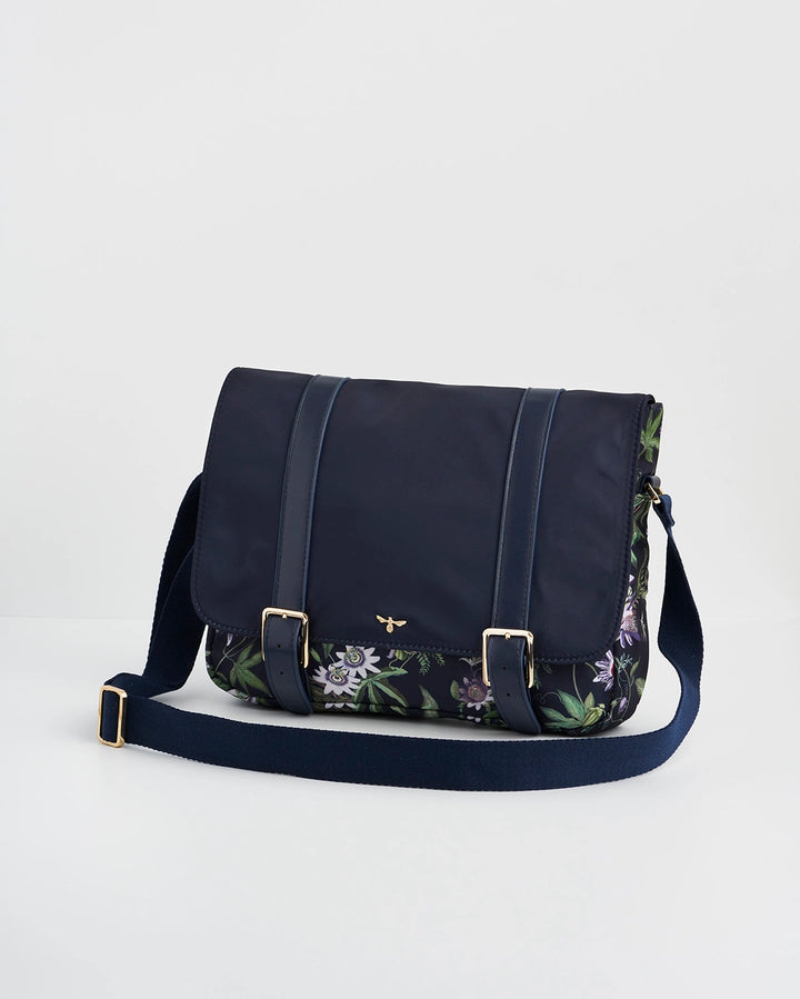 Fable Passion Flower Navy Satchel