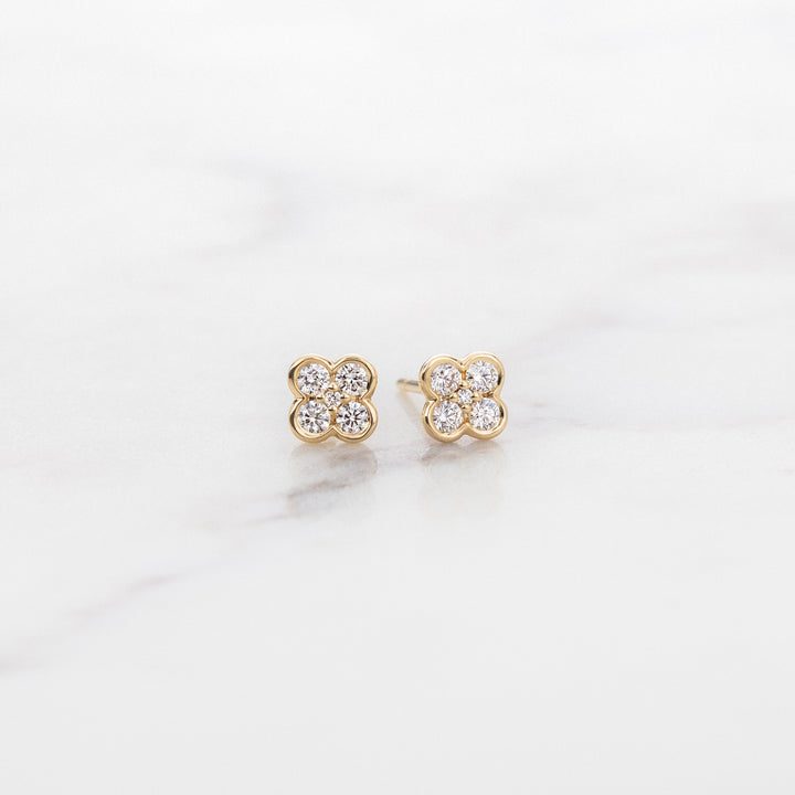 Petite Clover Diamond Studs