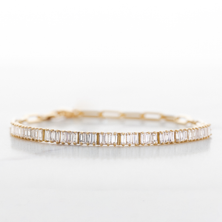 Lab Grown Baguette Diamond Half Tennis Bracelet