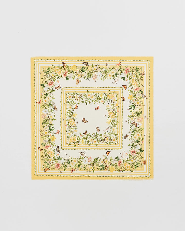 Fable Cybele Yellow Narrative Square Scarf