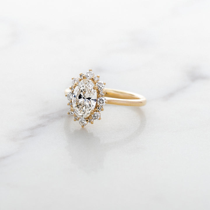 Oval Lab Grown Diamond Violet Halo Ring
