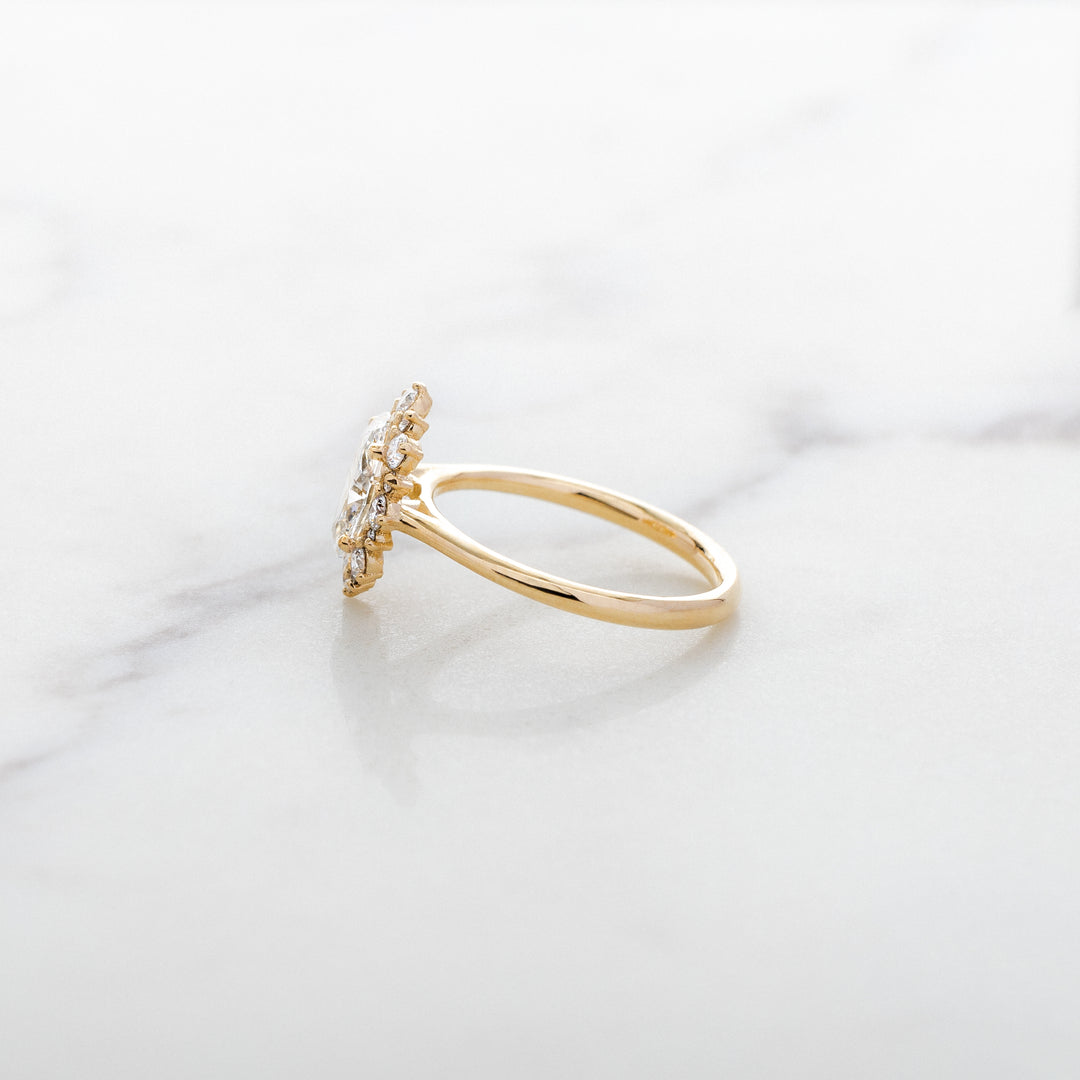 Oval Lab Grown Diamond Violet Halo Ring