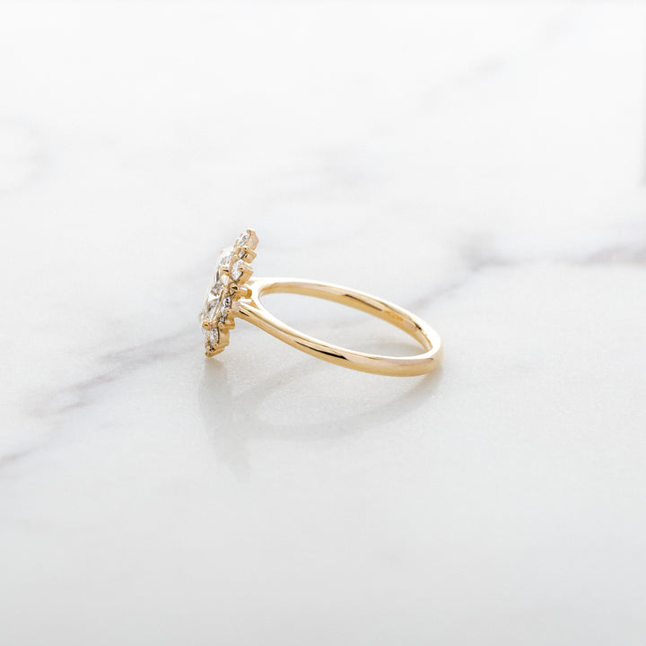 Oval Lab Grown Diamond Violet Halo Ring