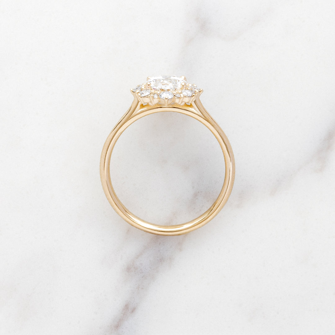 Oval Lab Grown Diamond Violet Halo Ring