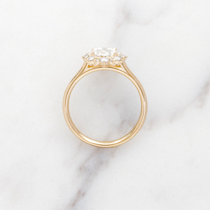 Oval Lab Grown Diamond Violet Halo Ring