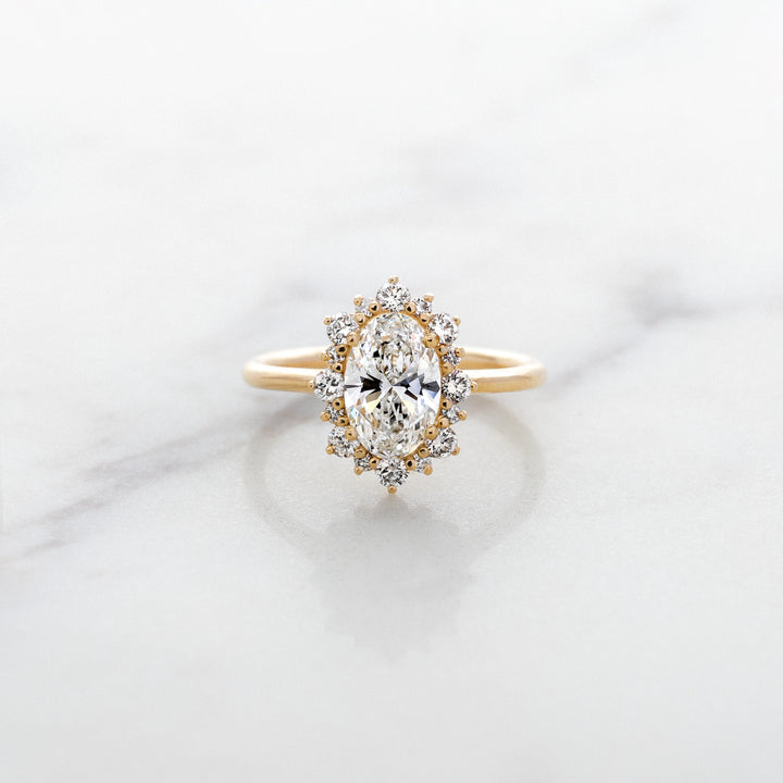 Oval Lab Grown Diamond Violet Halo Ring