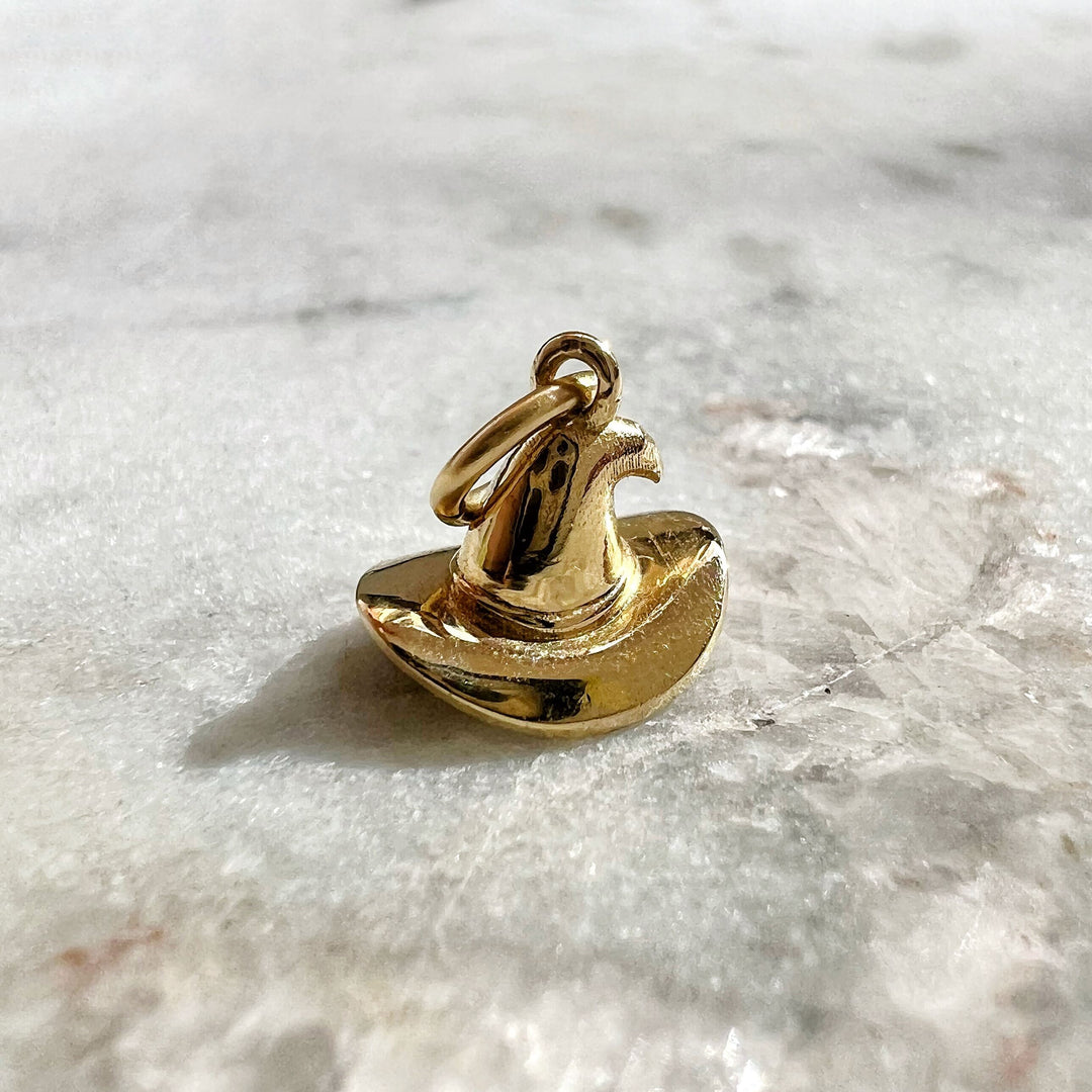 Gold Witch Hat Charm or Necklace