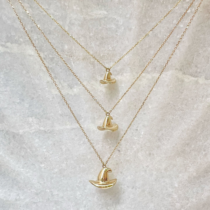 Gold Witch Hat Charm or Necklace