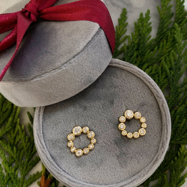 Bezel Set Bubble Wreath Earrings