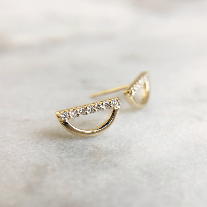Demi-Circle Diamond Earrings