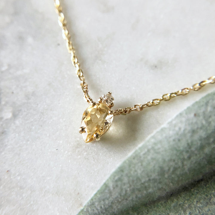 Citrine & Diamond Necklace