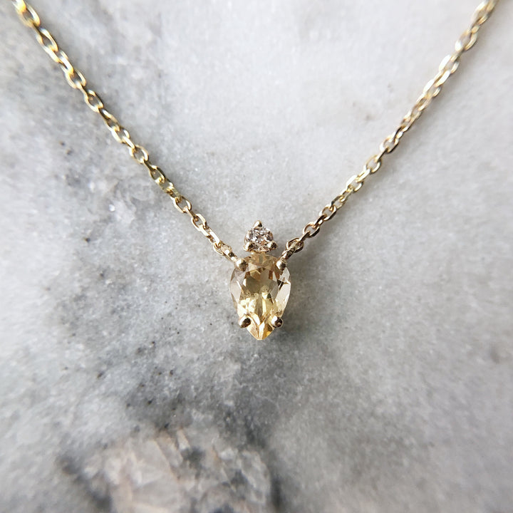 Citrine & Diamond Necklace