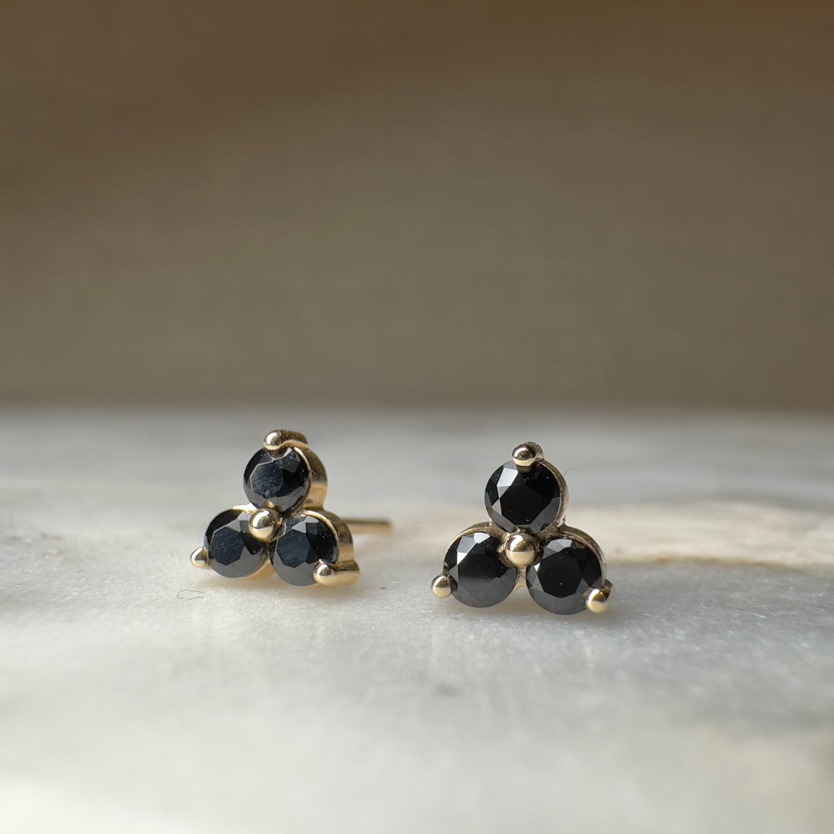 Black Spinel Trio Studs