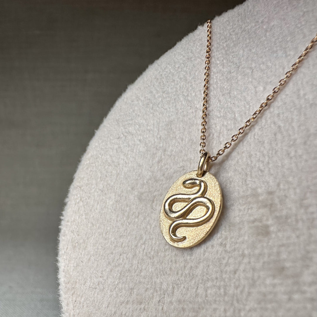 Oval Serpent Pendant Necklace